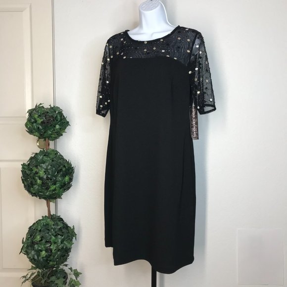 Nina Leonard S/S Dress | Black | Medium - Picture 10 of 10